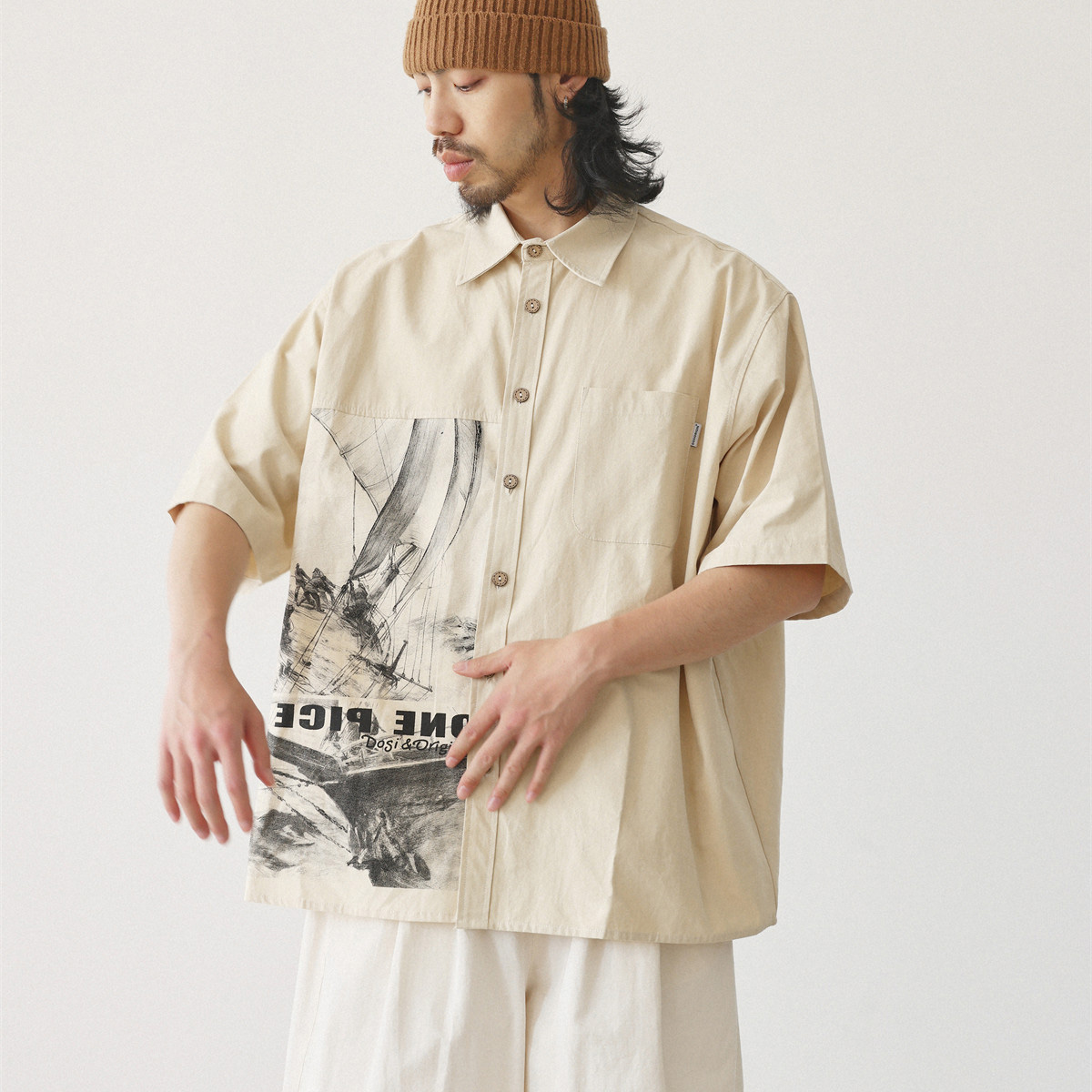 Streetwear Brand Japanese - Japanese Fashion Shirts Men Vintage Print