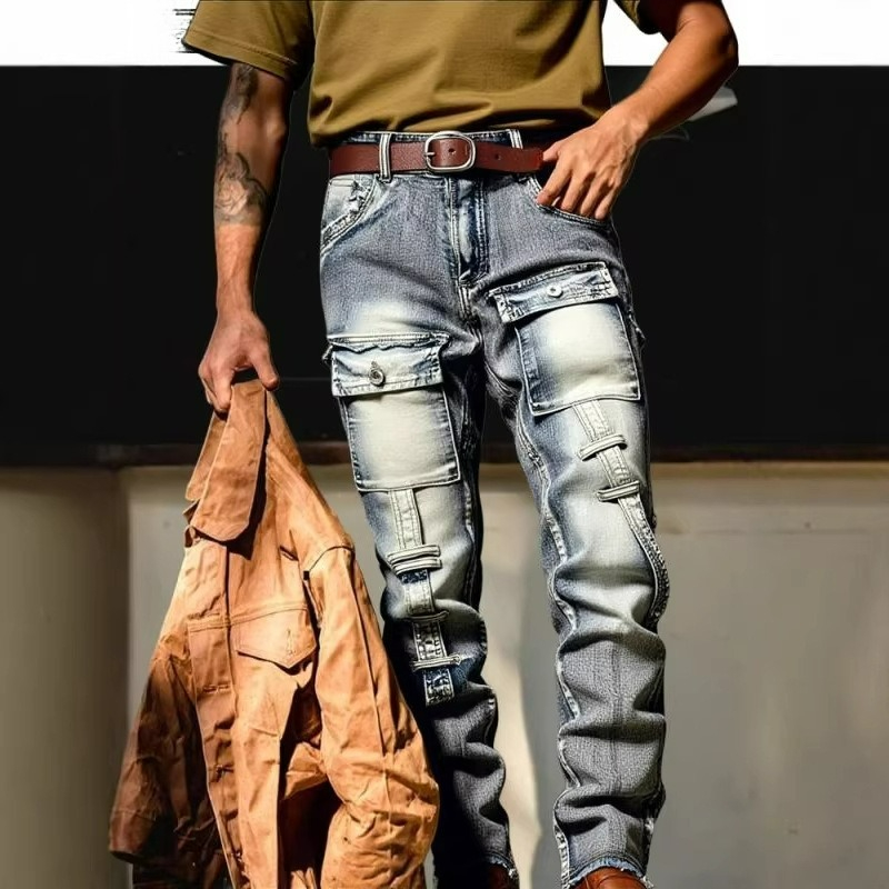 Men's Distressed Washed High S - огляд і ціна Europe Streetwear Brand