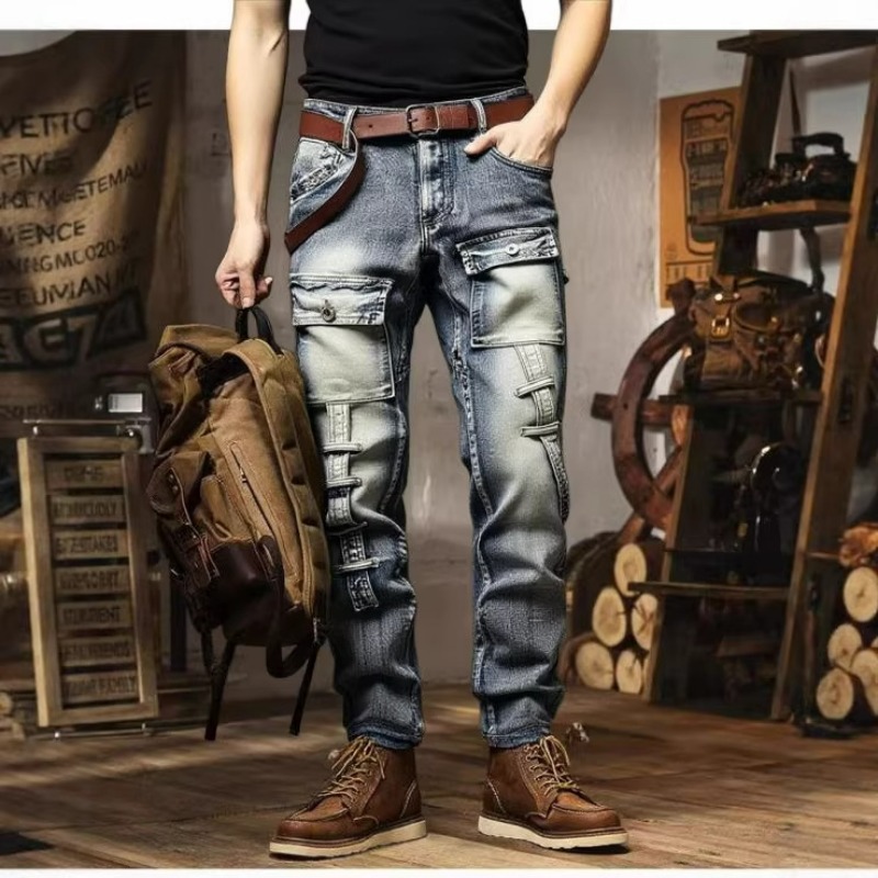Men's Distressed Washed High S - огляд і ціна Europe Streetwear Brand