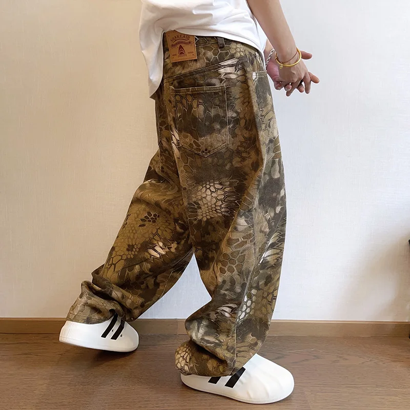 New Men Chic Snake Print Stree - огляд і ціна Streetwear Brand Graphic Designer