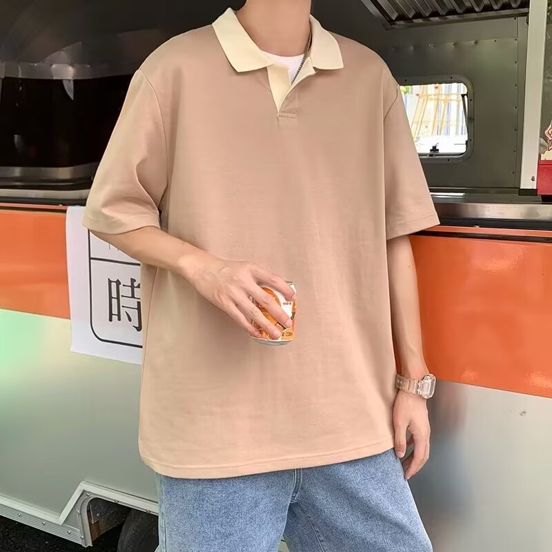 Contrasting Color Lapel Knitte - огляд і ціна Urban Streetwear Brand
